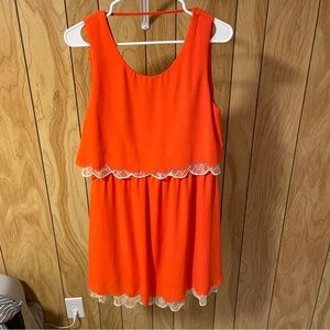 Ya Los Angeles neon dress with lace trim
